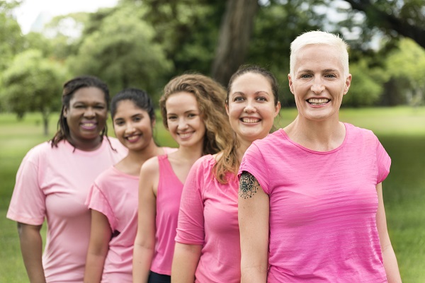 Women Supporting breast cancer awareness